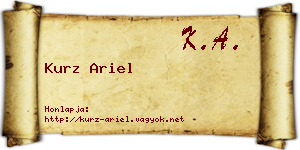 Kurz Ariel névjegykártya